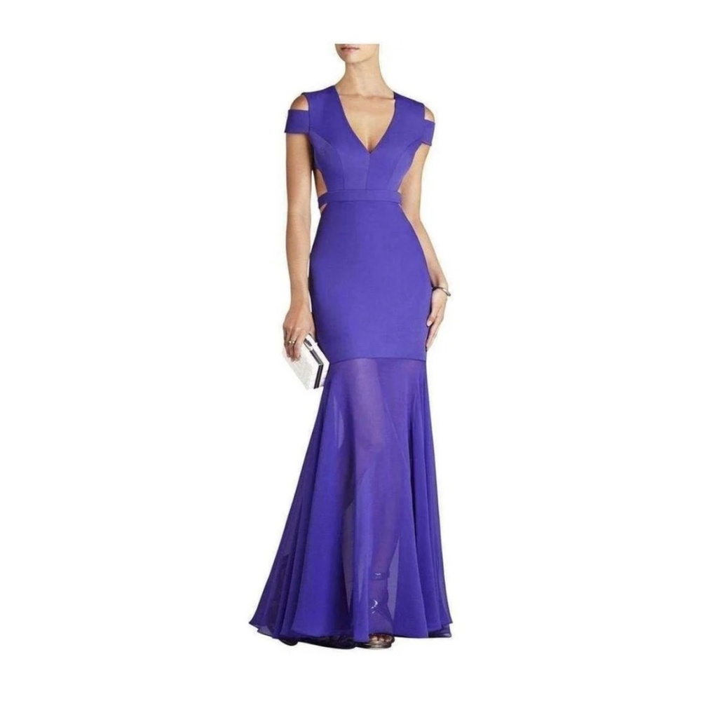 BCBG Max Azria Ava Cutout Gown in Persian Blue